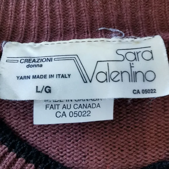 *sold* Vintage large burgundy pullover sweater, women's vintage tops - Picture 7 of 7